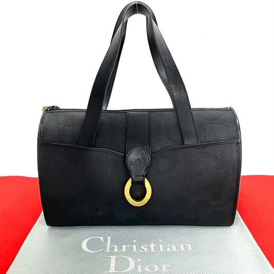 Dior Handbag Leather, PVC black logo Metal Women Used Authentic