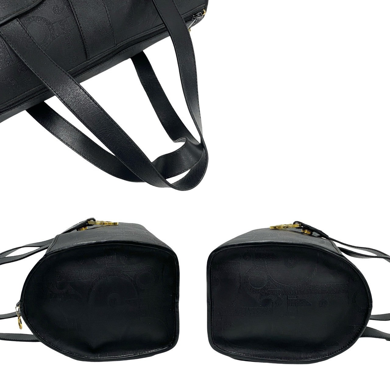 Dior Handbag Leather, PVC black logo Metal Women Used Authentic