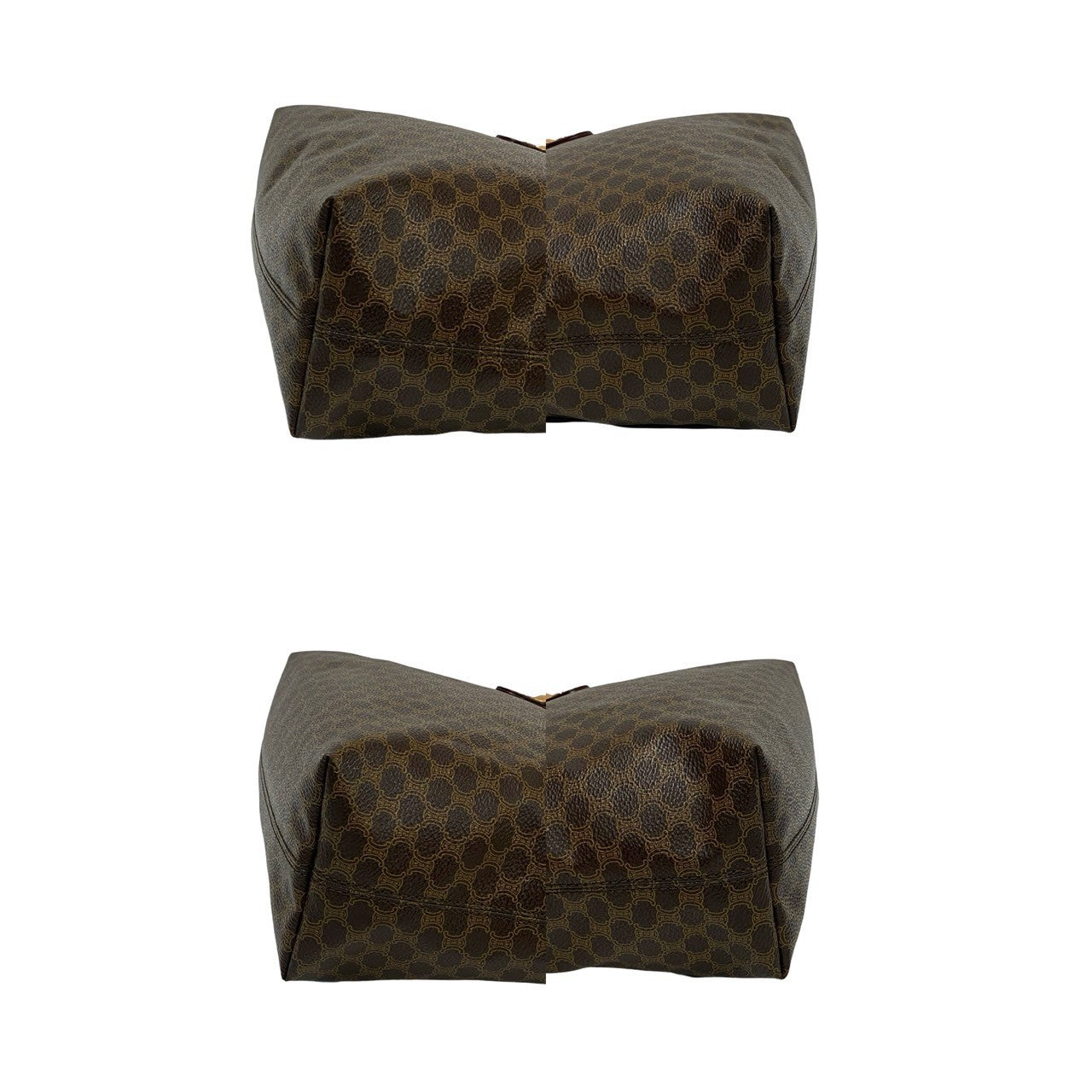 CELINE Tote Bag Leather, PVC Brown Macadam Brazon Women Used Authentic