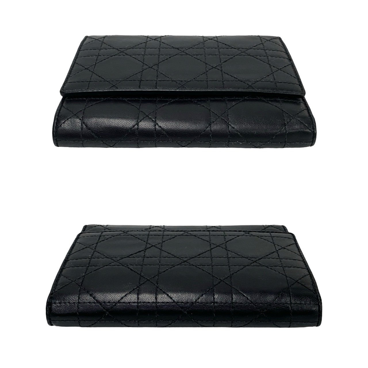 Dior Tri-fold wallet leather black