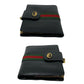 GUCCI Bifold Wallet leather black logo Metal Sherry line Women Used Authentic