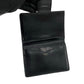 GUCCI Bifold Wallet leather black logo Metal Sherry line Women Used Authentic