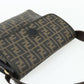 FENDI Zucca Canvas Shoulder Bag Black Brown