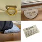CELINE Handbag leather white Gancini logo Metal Women Used Authentic