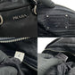 PRADA Handbag leather black logo Metal Women Used Authentic