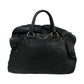 PRADA Handbag leather black logo Metal Women Used Authentic