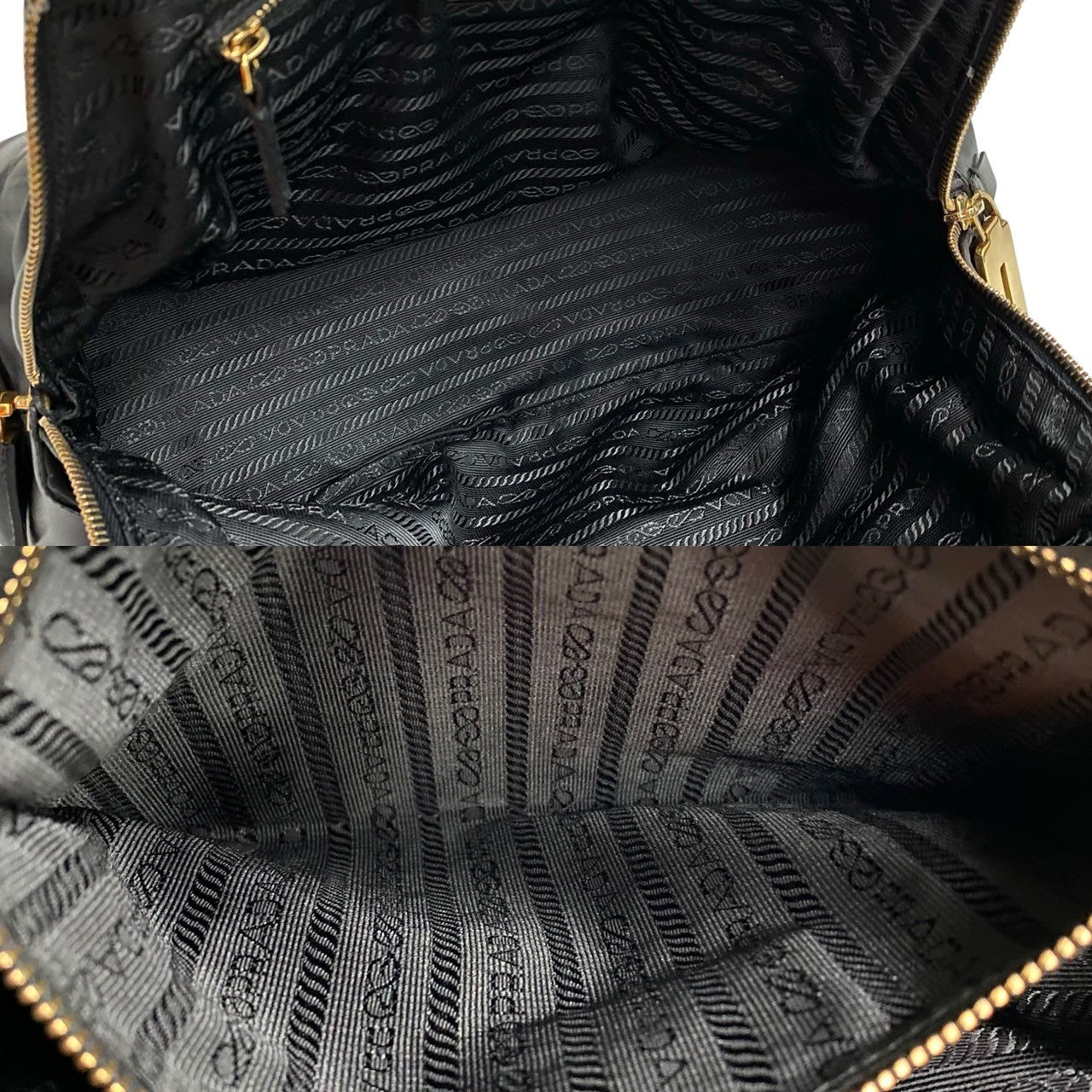 PRADA Handbag Nylon, Leather black Triangle Logo Metal Women Used Authentic