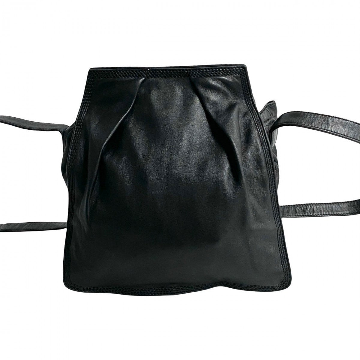 LOEWE Shoulder Bag leather black Anagram logo Women Used Authentic