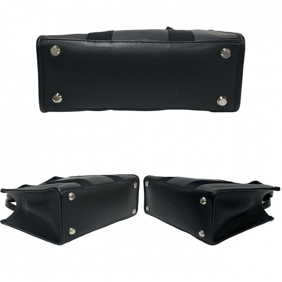 BALENCIAGA Shoulder Bag Leather, Nylon black logo Hardware Tote mens(Unisex) Used Authentic