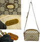 GUCCI Shoulder Bag Leather, PVC Brown Gucci Plus logo Metal Old Gucci Women Used Authentic