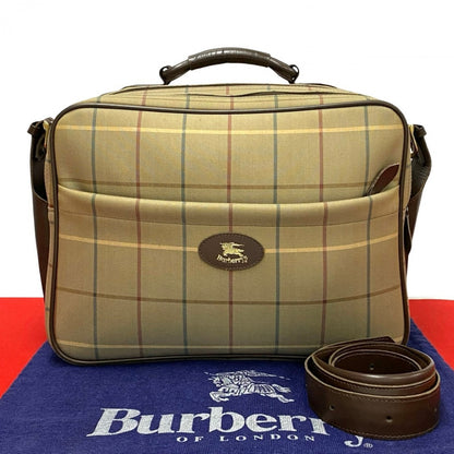 BURBERRY Shoulder Bag Canvas, Leather Brown Shadow Horse logo mens Used Authentic