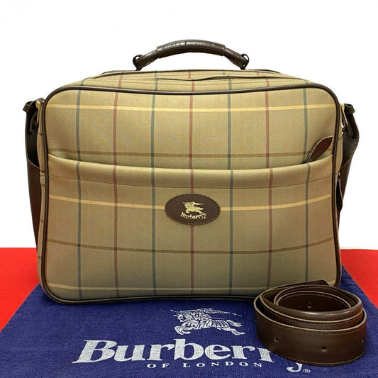 BURBERRY Shoulder Bag Canvas, Leather Brown Shadow Horse logo mens Used Authentic