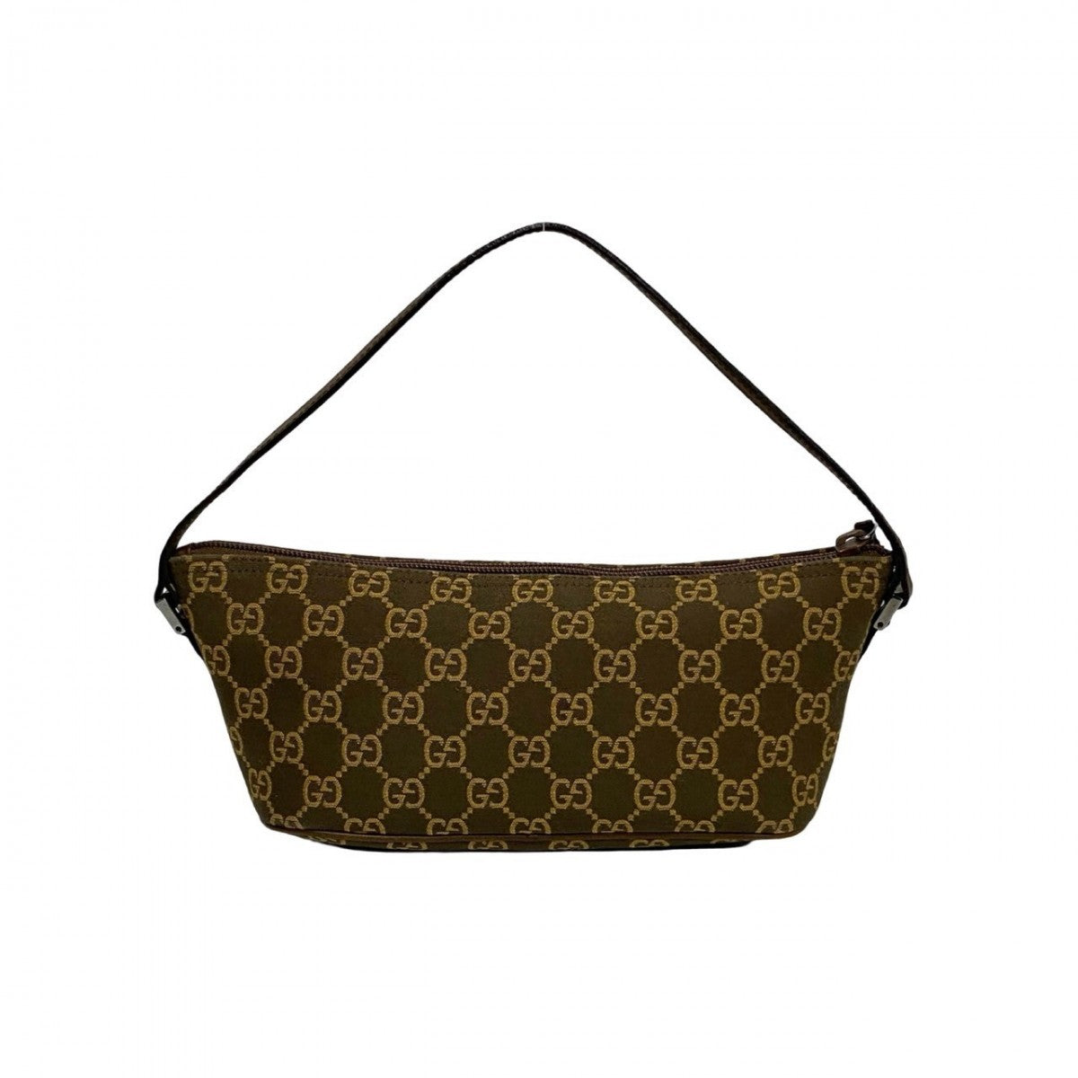 GUCCI Handbag Canvas, Leather Brown GG logo Women Used Authentic