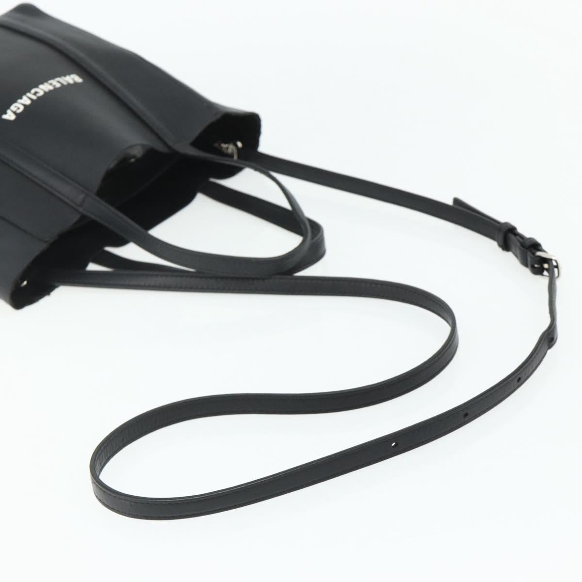 BALENCIAGA Two Way Mini Tote Bag Black Silver