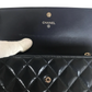 CHANEL PATENT MATELASSE QUILTED WALLET