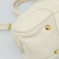 PRADA Hand Bag Vitello Daino Leather White Gold