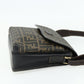 FENDI Zucca Canvas Shoulder Bag Black Brown