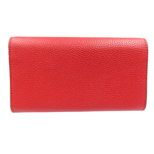 GUCCI Long Wallet Purse 453164 leather Red Animalier Continental Wallet Women Used Authentic