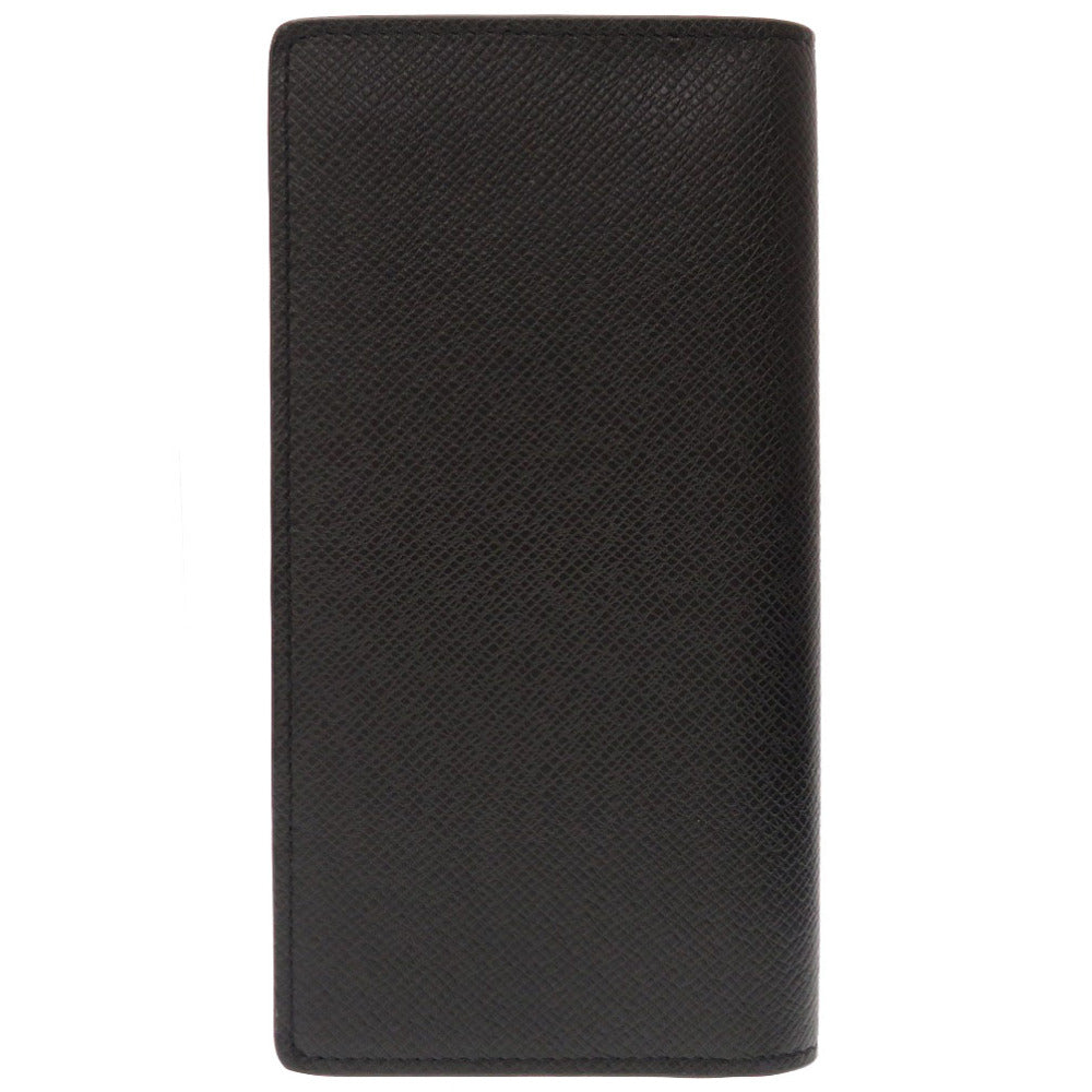 LOUIS VUITTON Long Wallet Purse M30791 Taiga black Taiga Portefeuille Brazza V shape mens Used Authentic