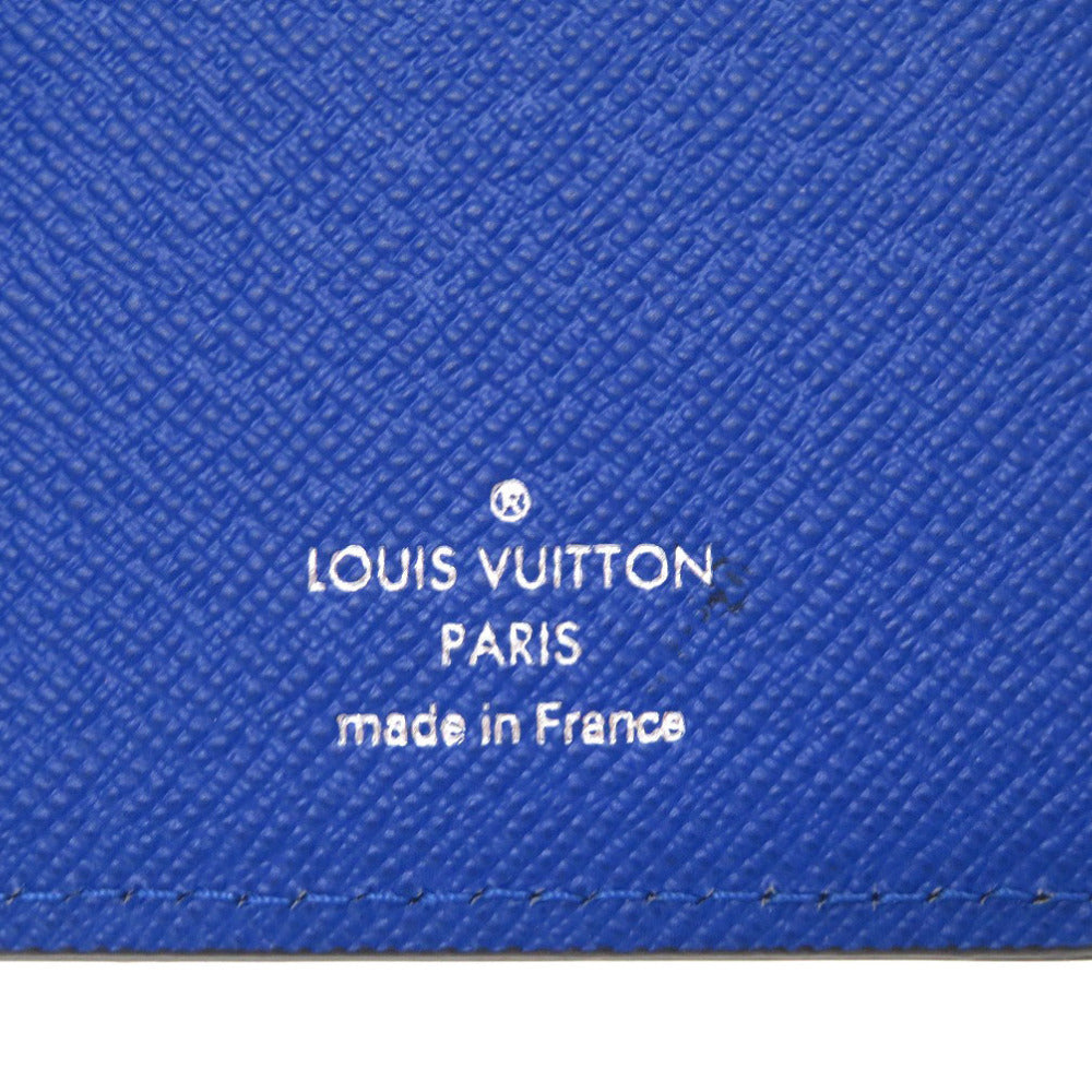 LOUIS VUITTON Long Wallet Purse M30791 Taiga black Taiga Portefeuille Brazza V shape mens Used Authentic