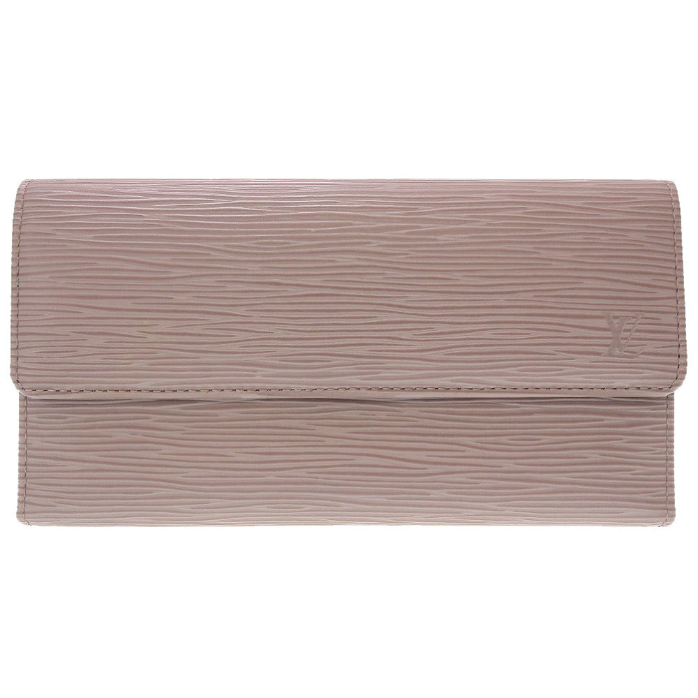 LOUIS VUITTON Long Wallet Purse M6338B Epi Leather lilac Three fold Epi Portefeuille International Women Used Authentic