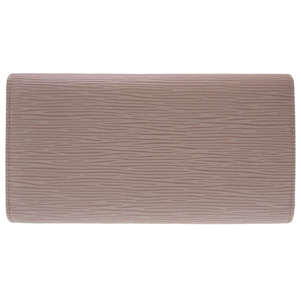 LOUIS VUITTON Long Wallet Purse M6338B Epi Leather lilac Three fold Epi Portefeuille International Women Used Authentic