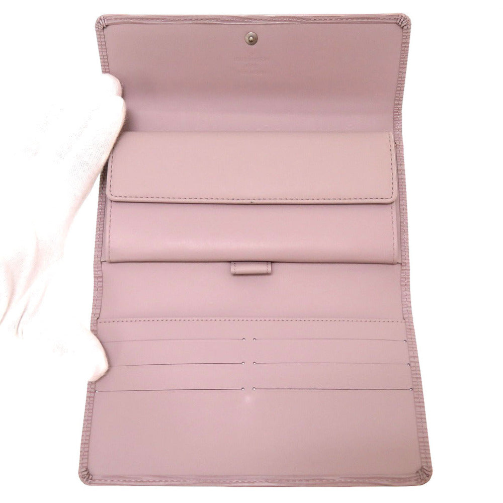 LOUIS VUITTON Long Wallet Purse M6338B Epi Leather lilac Three fold Epi Portefeuille International Women Used Authentic