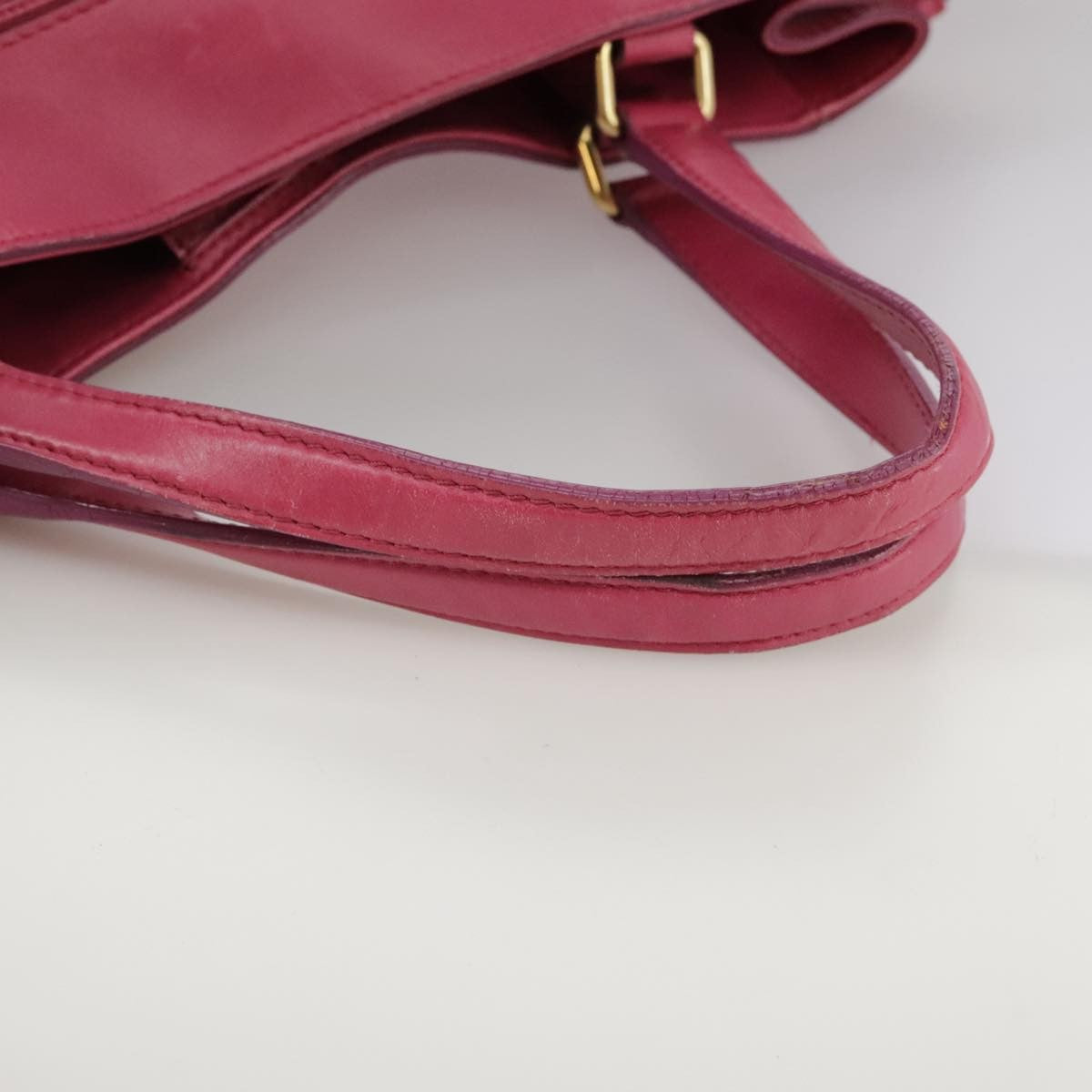 BURBERRY Blue Label Leather Hand Bag Pink Gold