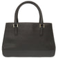 BURBERRY Handbag leather black Check Pattern Women Used Authentic