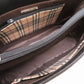 BURBERRY Handbag leather black Check Pattern Women Used Authentic