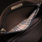 BURBERRY Handbag leather black Check Pattern Women Used Authentic