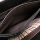 BURBERRY Handbag leather black Check Pattern Women Used Authentic