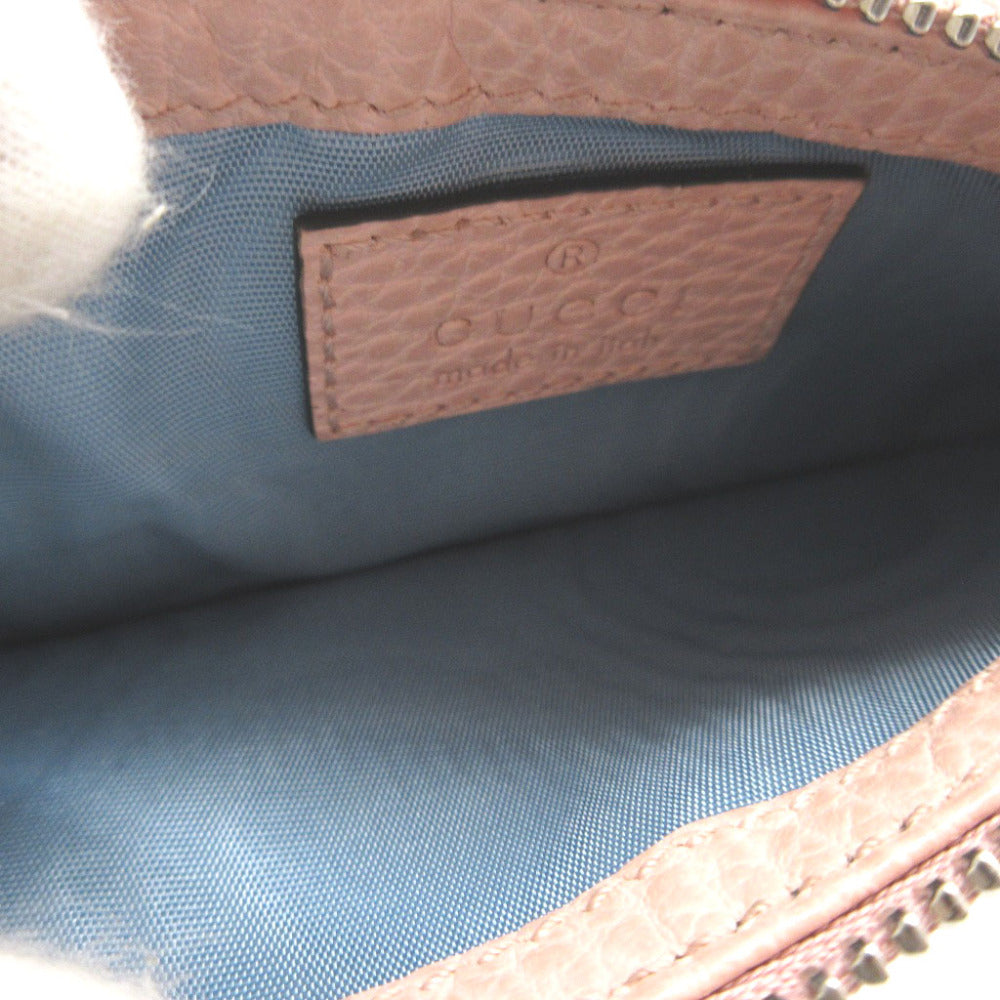 GUCCI Coin case 701070 leather pink Double G Women Used Authentic