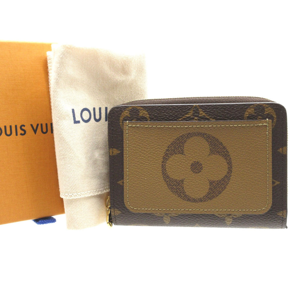 LOUIS VUITTON Bifold Wallet M81461 Monogram canvas Brown Compact wallet Monogram reverse Portefeuille Lou Women Used Authentic