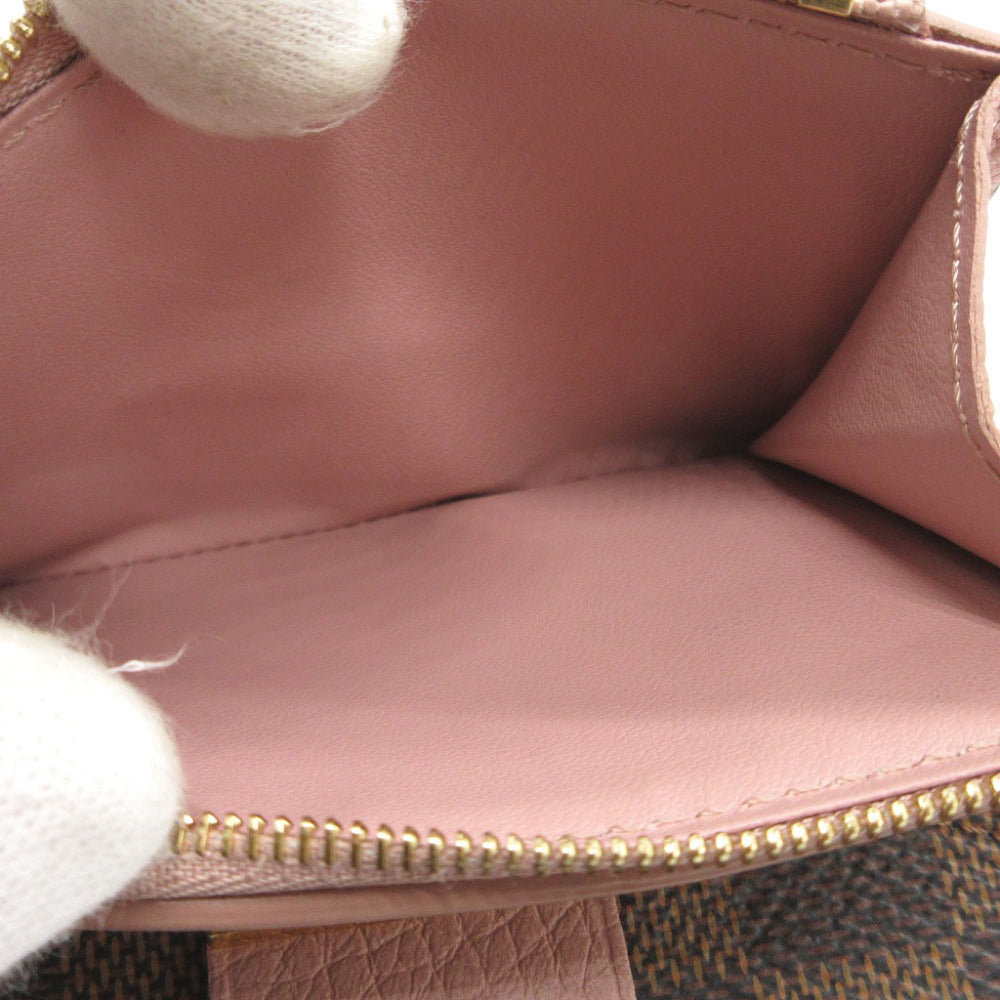 LOUIS VUITTON Tri-fold wallet N60208 Damier canvas, leather Magnolia Compact wallet Damier Portefeuille Croisette Women Used Authentic