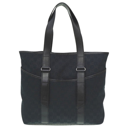 GUCCI Tote Bag 145971 GG canvas, leather black Tote Bag Women Used Authentic