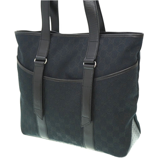 GUCCI Tote Bag 145971 GG canvas, leather black Tote Bag Women Used Authentic