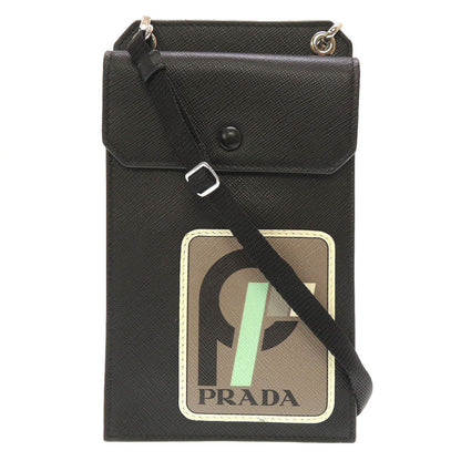 PRADA Shoulder Bag 2ZH068 leather black mini mens Used Authentic