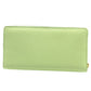 GUCCI Long Wallet Purse 658691 leather Light green Zip Around logo Women Used Authentic