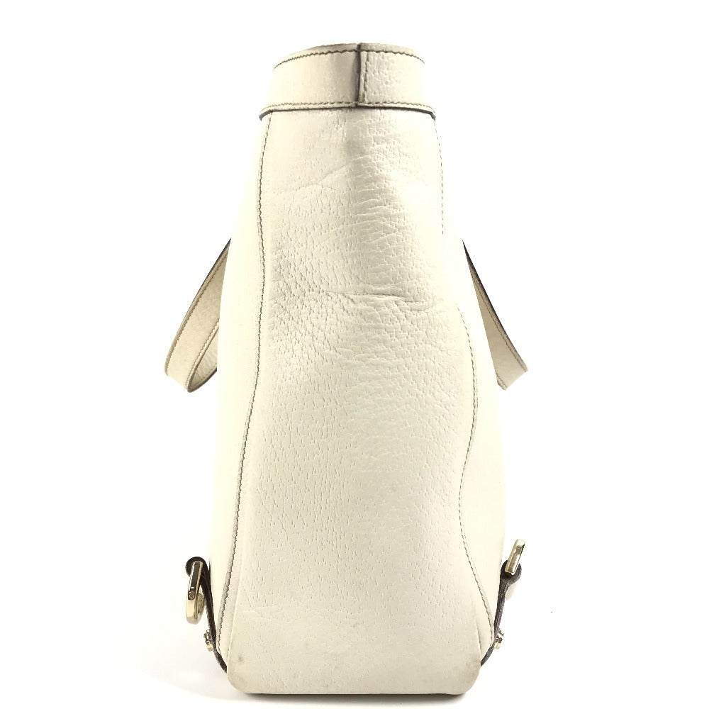 GUCCI Tote Bag 141472 leather white logo Women Used Authentic