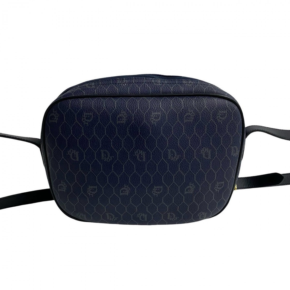 Dior Shoulder Bag Leather, PVC Navy Honeycomb Pattern Women Used Authentic