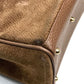 GUCCI Handbag 000123 Suede/Leather, Bamboo Brown Shoulder Bamboo handle Women Used Authentic