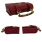 GUCCI Shoulder Bag leather Red Bamboo Old Gucci Women Used Authentic