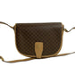 CELINE Shoulder Bag Leather, PVC Brown Macadam Blason Triomphe Pattern Women Used Authentic