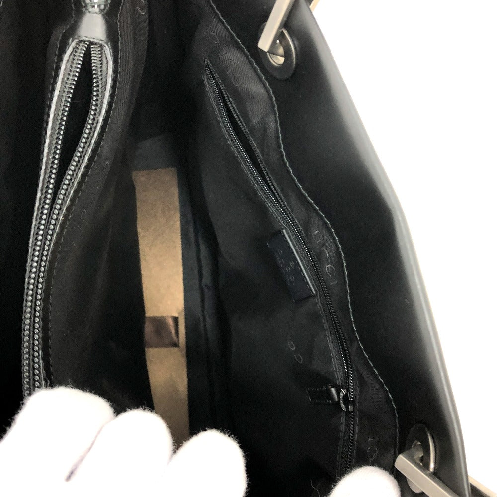 GUCCI Handbag 002058 leather black logo