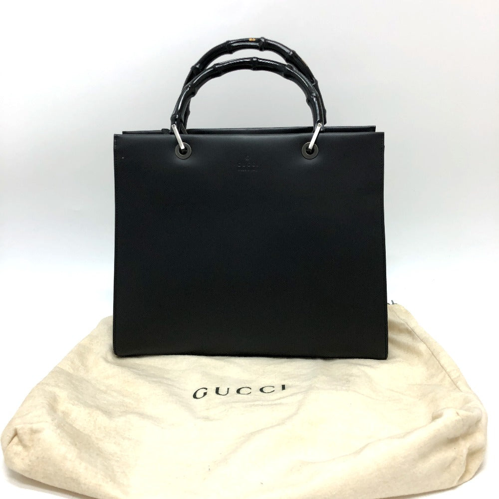 GUCCI Handbag 002058 leather black logo
