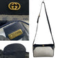 GUCCI Shoulder Bag Leather, PVC Navy Micro GG logo Metal Women Used Authentic