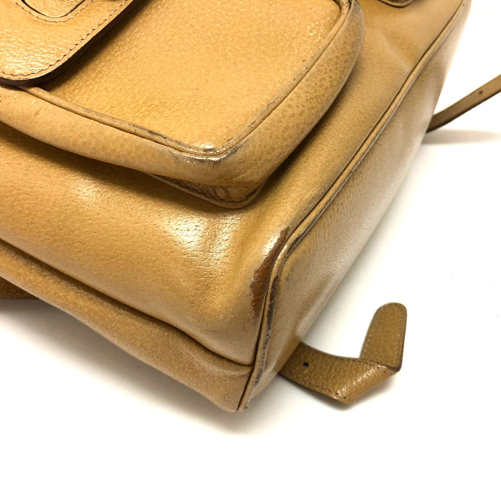 GUCCI Backpack leather Beige type backpack bag Bamboo Women Used Authentic