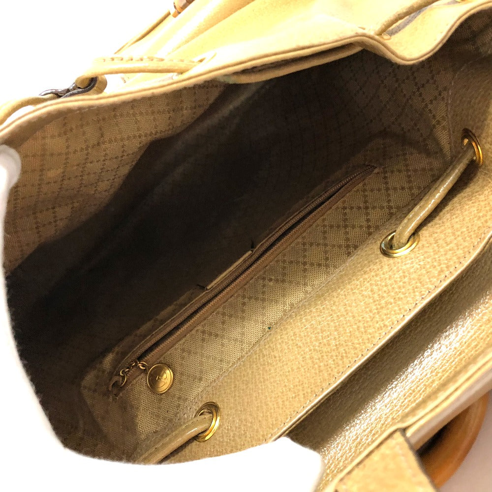 GUCCI Backpack leather Beige type backpack bag Bamboo Women Used Authentic