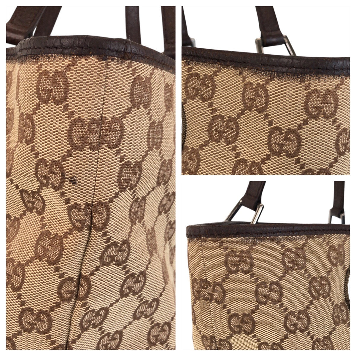 GUCCI Tote Bag 120336 GG canvas Beige brown